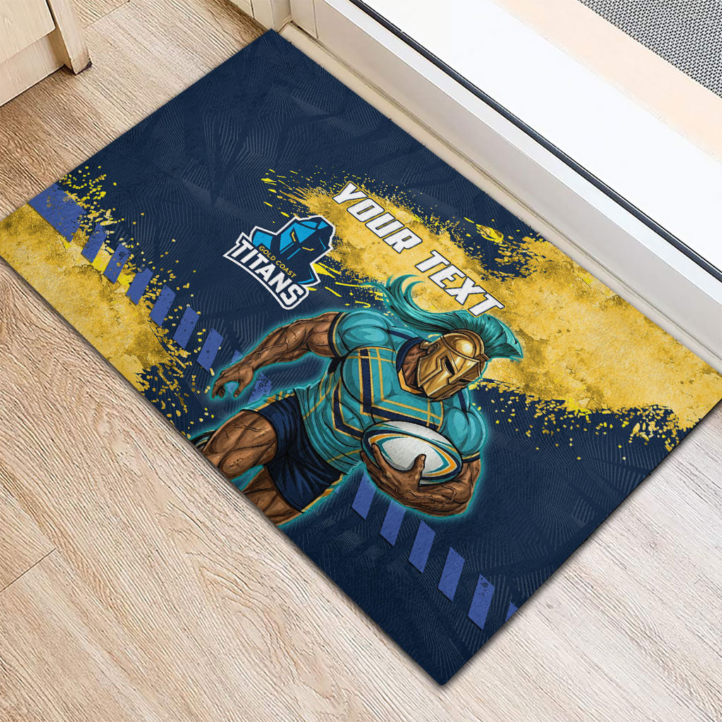 Personalised Gold Coast Titans Rugby Rubber Doormat Titans Mascot - Sporty Splash Art Style