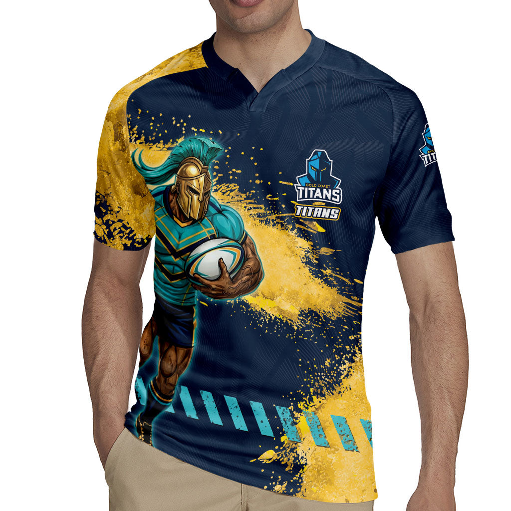 Personalised Gold Coast Titans Rugby Rugby Jersey Titans Mascot - Sporty Splash Art Style