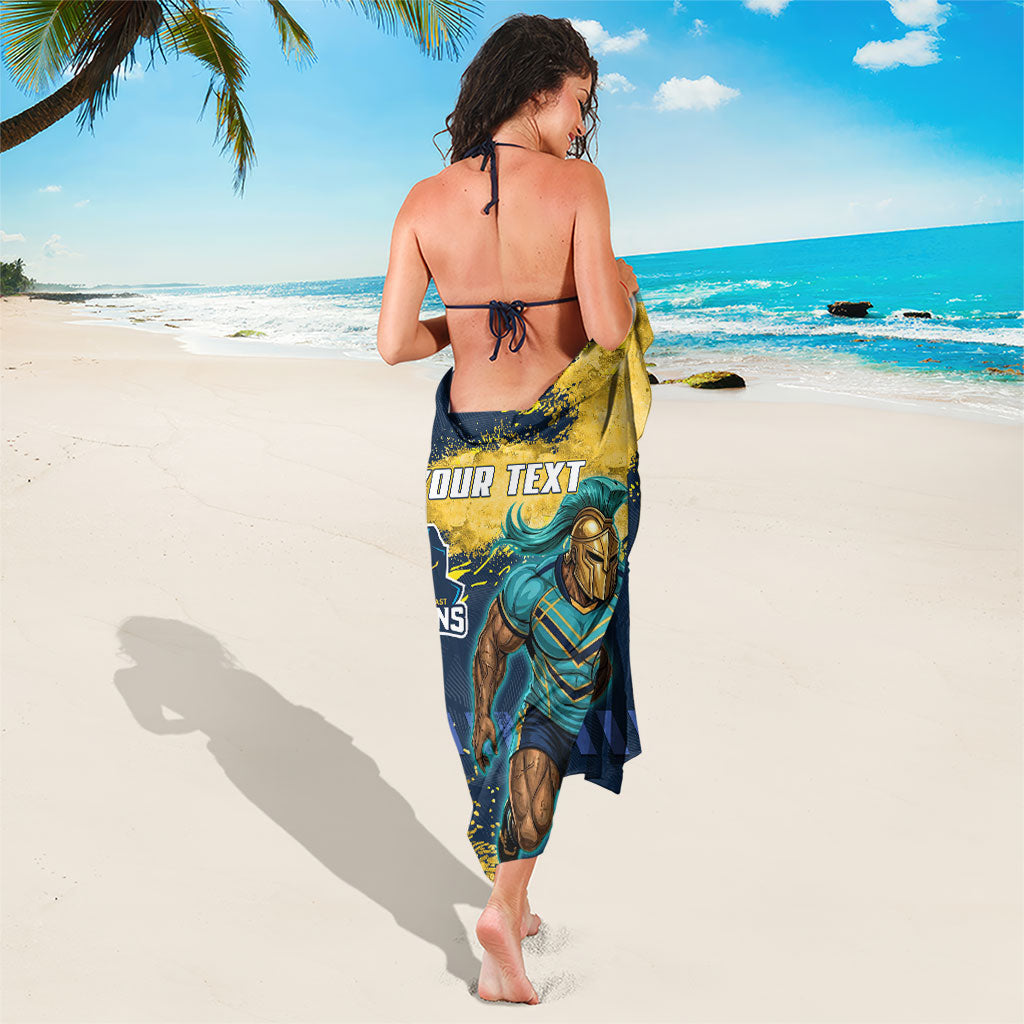 Personalised Gold Coast Titans Rugby Sarong Titans Mascot - Sporty Splash Art Style