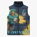 Personalised Gold Coast Titans Rugby Sleeveless Puffer Jacket Titans Mascot - Sporty Splash Art Style