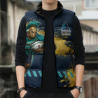 Personalised Gold Coast Titans Rugby Sleeveless Puffer Jacket Titans Mascot - Sporty Splash Art Style
