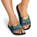 Personalised Gold Coast Titans Rugby Slide Sandals Titans Mascot - Sporty Splash Art Style