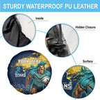 Personalised Gold Coast Titans Rugby Spare Tire Cover Titans Mascot - Sporty Splash Art Style