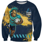 Personalised Gold Coast Titans Rugby Sweatshirt Titans Mascot - Sporty Splash Art Style