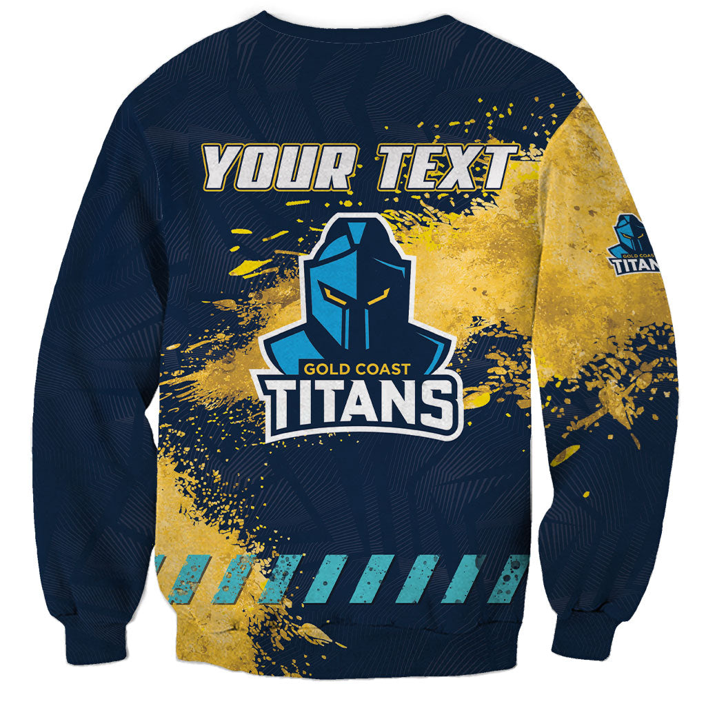 Personalised Gold Coast Titans Rugby Sweatshirt Titans Mascot - Sporty Splash Art Style