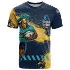 Personalised Gold Coast Titans Rugby T Shirt Titans Mascot - Sporty Splash Art Style