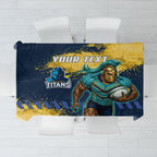 Personalised Gold Coast Titans Rugby Tablecloth Titans Mascot - Sporty Splash Art Style
