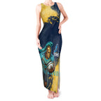 Personalised Gold Coast Titans Rugby Tank Maxi Dress Titans Mascot - Sporty Splash Art Style