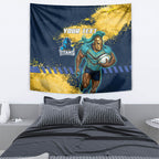 Personalised Gold Coast Titans Rugby Tapestry Titans Mascot - Sporty Splash Art Style