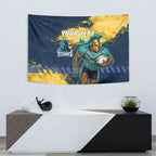 Personalised Gold Coast Titans Rugby Tapestry Titans Mascot - Sporty Splash Art Style