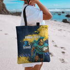 Personalised Gold Coast Titans Rugby Tote Bag Titans Mascot - Sporty Splash Art Style