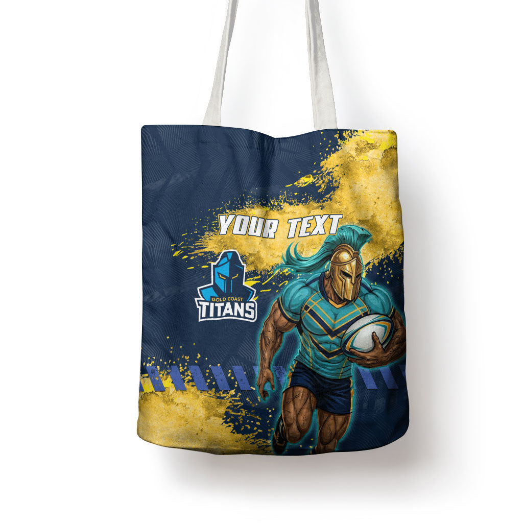 Personalised Gold Coast Titans Rugby Tote Bag Titans Mascot - Sporty Splash Art Style
