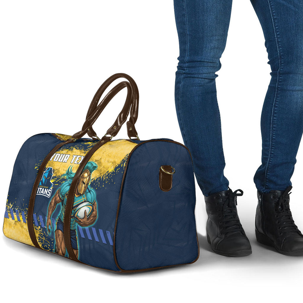 Personalised Gold Coast Titans Rugby Travel Bag Titans Mascot - Sporty Splash Art Style
