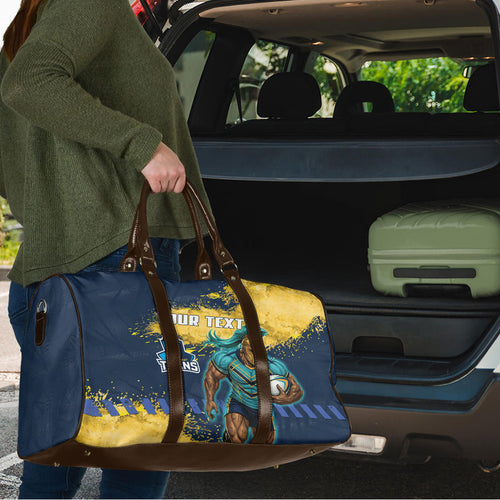 Personalised Gold Coast Titans Rugby Travel Bag Titans Mascot - Sporty Splash Art Style