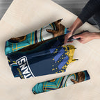 Personalised Gold Coast Titans Rugby Umbrella Titans Mascot - Sporty Splash Art Style