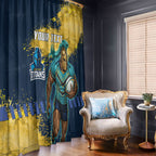 Personalised Gold Coast Titans Rugby Window Curtain Titans Mascot - Sporty Splash Art Style