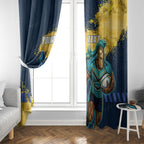 Personalised Gold Coast Titans Rugby Window Curtain Titans Mascot - Sporty Splash Art Style