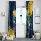 Personalised Gold Coast Titans Rugby Window Curtain Titans Mascot - Sporty Splash Art Style
