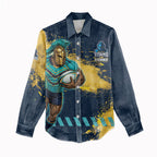 Personalised Gold Coast Titans Rugby Women Casual Shirt Titans Mascot - Sporty Splash Art Style