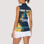 Personalised Gold Coast Titans Rugby Women Sleeveless Polo Shirt Titans Mascot - Sporty Splash Art Style