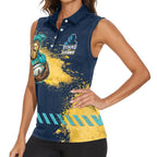 Personalised Gold Coast Titans Rugby Women Sleeveless Polo Shirt Titans Mascot - Sporty Splash Art Style