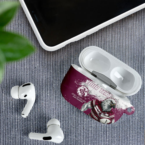 Personalised Manly Warringah Sea Eagles Rugby AirPods Case MAN Mascot - Sporty Splash Art Style