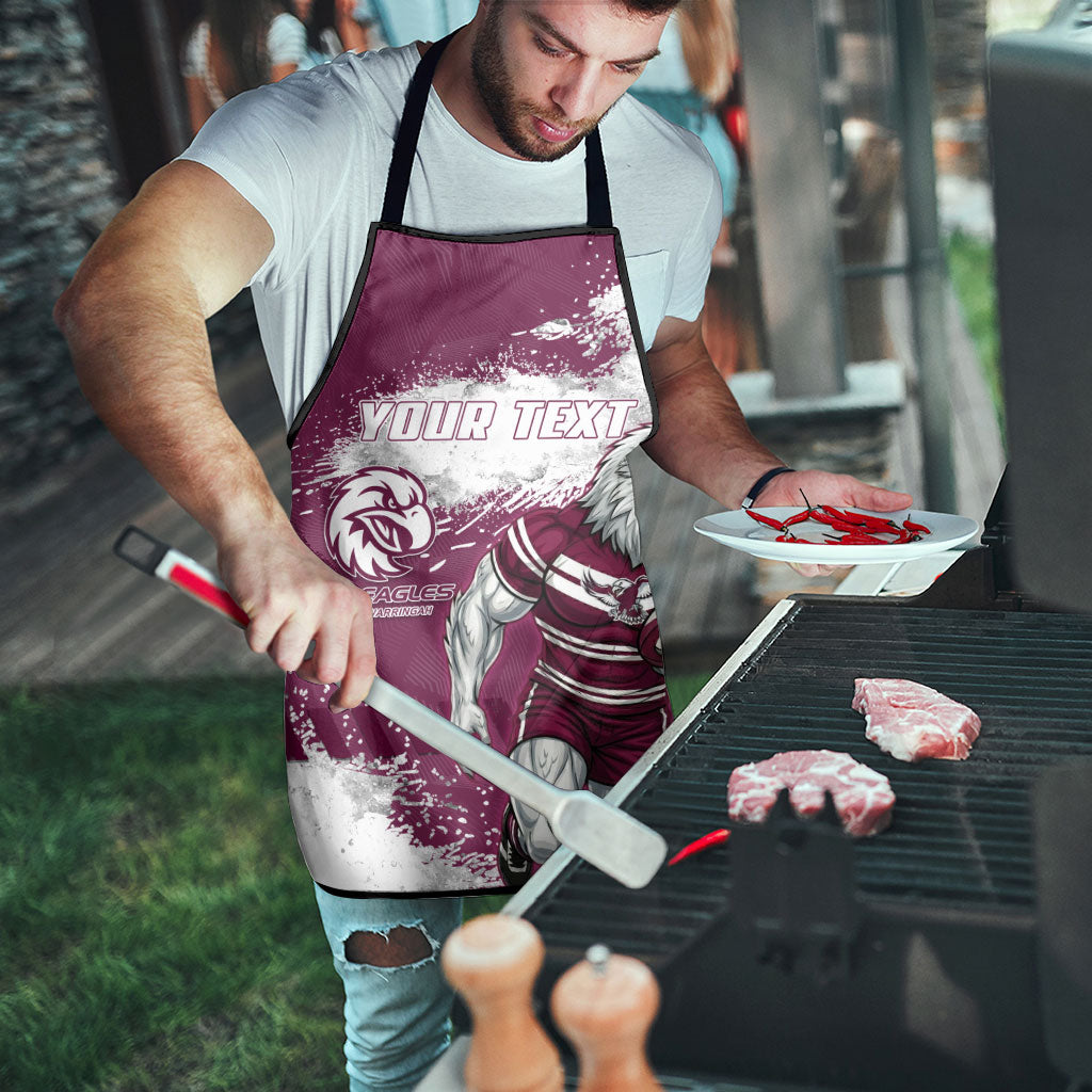 Personalised Manly Warringah Sea Eagles Rugby Apron MAN Mascot - Sporty Splash Art Style