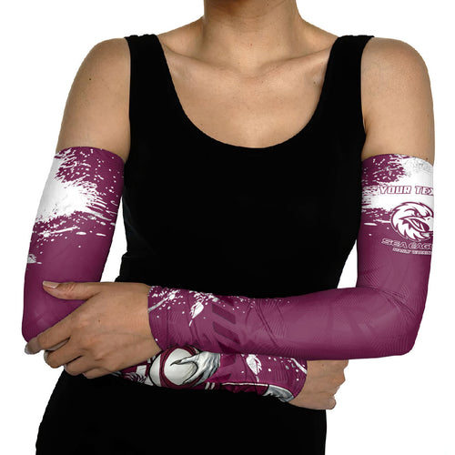 Personalised Manly Warringah Sea Eagles Rugby Arm Sleeves MAN Mascot - Sporty Splash Art Style