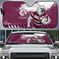 Personalised Manly Warringah Sea Eagles Rugby Auto Sun Shade MAN Mascot - Sporty Splash Art Style