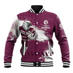 Personalised Manly Warringah Sea Eagles Rugby Baseball Jacket MAN Mascot - Sporty Splash Art Style