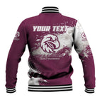 Personalised Manly Warringah Sea Eagles Rugby Baseball Jacket MAN Mascot - Sporty Splash Art Style