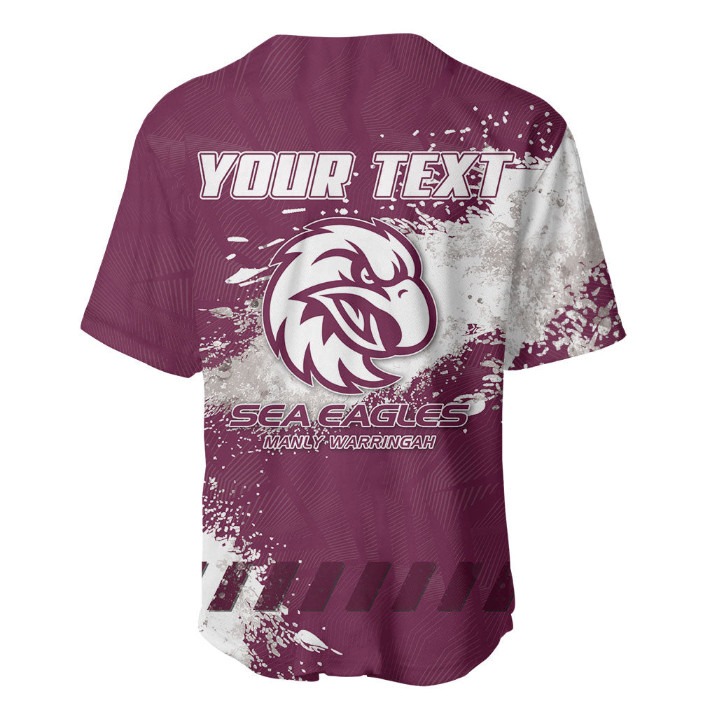 Personalised Manly Warringah Sea Eagles Rugby Baseball Jersey MAN Mascot - Sporty Splash Art Style