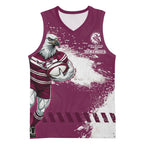 Personalised Manly Warringah Sea Eagles Rugby Basketball Jersey MAN Mascot - Sporty Splash Art Style