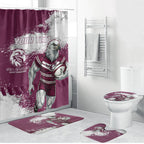 Personalised Manly Warringah Sea Eagles Rugby Bathroom Set MAN Mascot - Sporty Splash Art Style