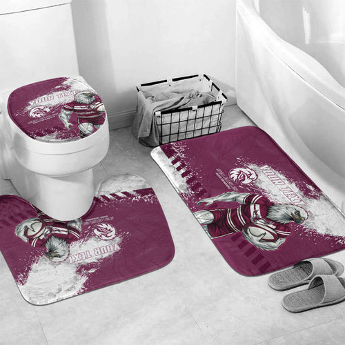Personalised Manly Warringah Sea Eagles Rugby Bathroom Set MAN Mascot - Sporty Splash Art Style
