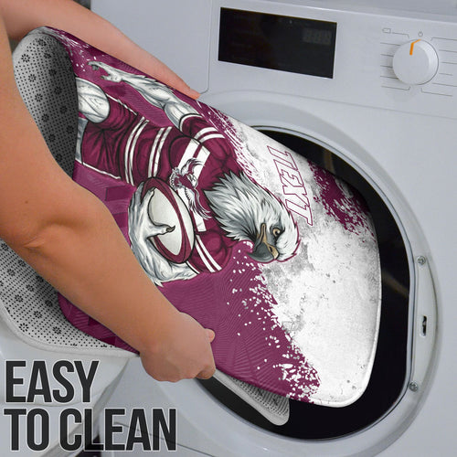 Personalised Manly Warringah Sea Eagles Rugby Bathroom Set MAN Mascot - Sporty Splash Art Style