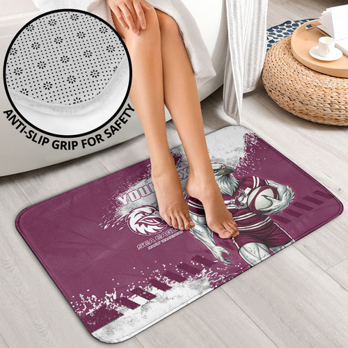 Personalised Manly Warringah Sea Eagles Rugby Bathroom Set MAN Mascot - Sporty Splash Art Style