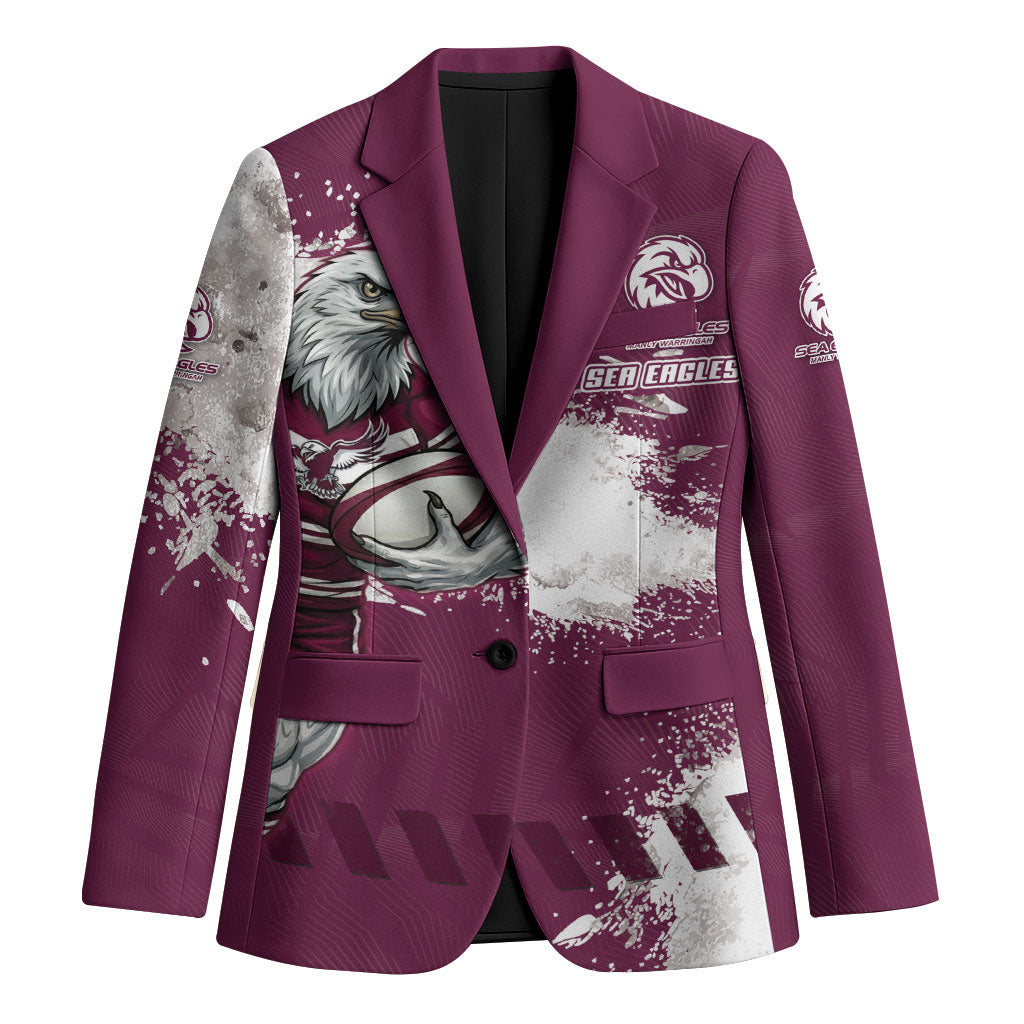 Personalised Manly Warringah Sea Eagles Rugby Blazer MAN Mascot - Sporty Splash Art Style