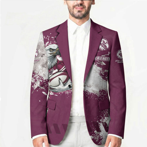 Personalised Manly Warringah Sea Eagles Rugby Blazer MAN Mascot - Sporty Splash Art Style