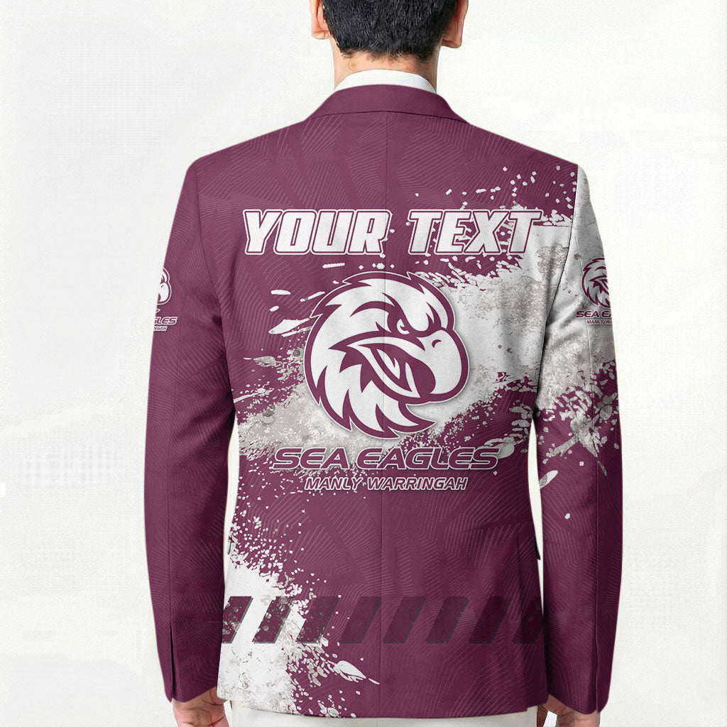 Personalised Manly Warringah Sea Eagles Rugby Blazer MAN Mascot - Sporty Splash Art Style