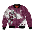 Personalised Manly Warringah Sea Eagles Rugby Bomber Jacket MAN Mascot - Sporty Splash Art Style