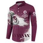 Personalised Manly Warringah Sea Eagles Rugby Button Sweatshirt MAN Mascot - Sporty Splash Art Style