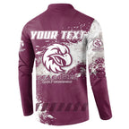 Personalised Manly Warringah Sea Eagles Rugby Button Sweatshirt MAN Mascot - Sporty Splash Art Style