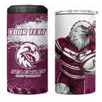Personalised Manly Warringah Sea Eagles Rugby 4 in 1 Can Cooler Tumbler MAN Mascot - Sporty Splash Art Style