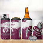Personalised Manly Warringah Sea Eagles Rugby 4 in 1 Can Cooler Tumbler MAN Mascot - Sporty Splash Art Style