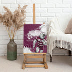 Personalised Manly Warringah Sea Eagles Rugby Canvas Wall Art MAN Mascot - Sporty Splash Art Style