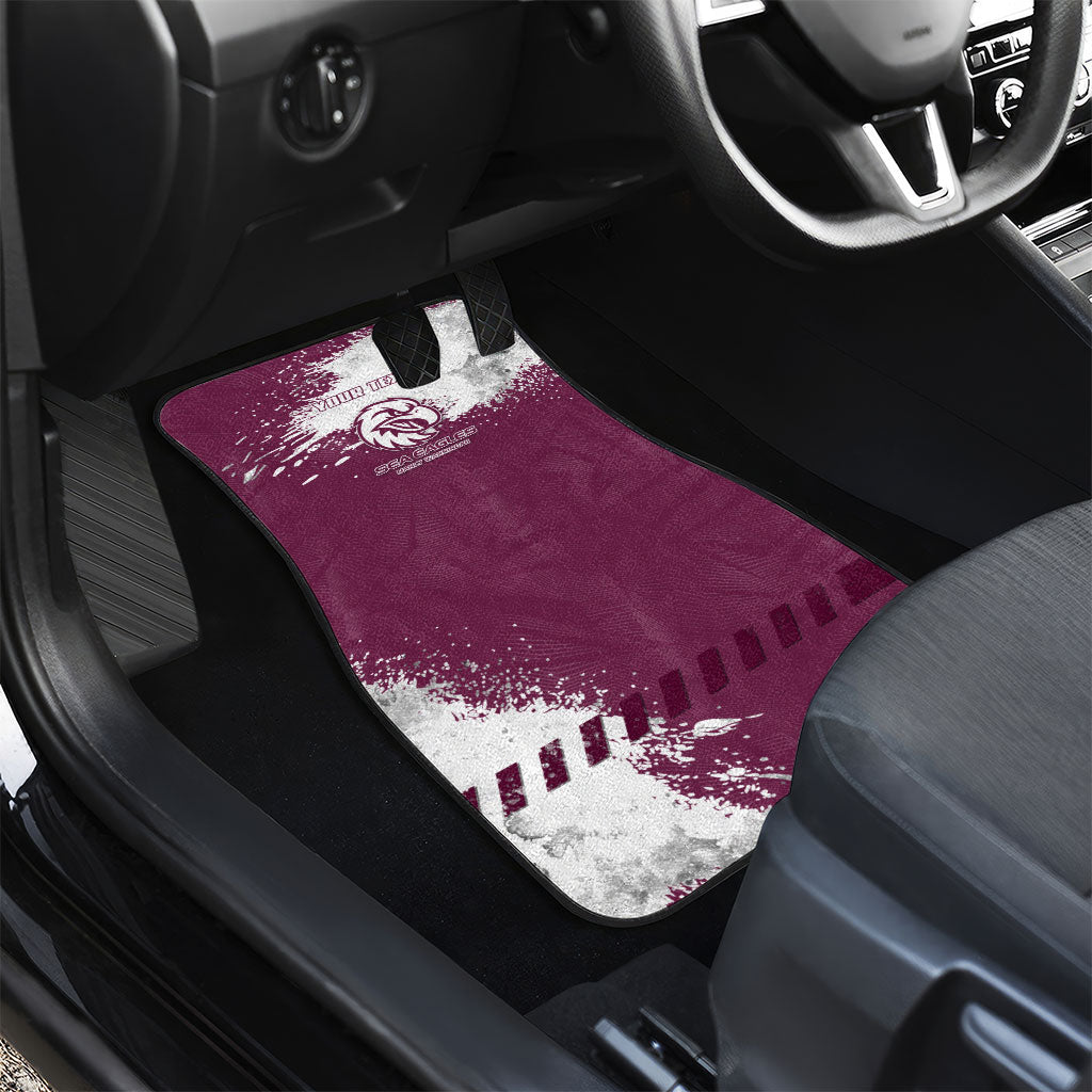 Personalised Manly Warringah Sea Eagles Rugby Car Mats MAN Mascot - Sporty Splash Art Style