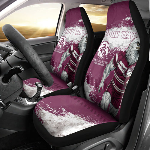 Personalised Manly Warringah Sea Eagles Rugby Car Seat Cover MAN Mascot - Sporty Splash Art Style