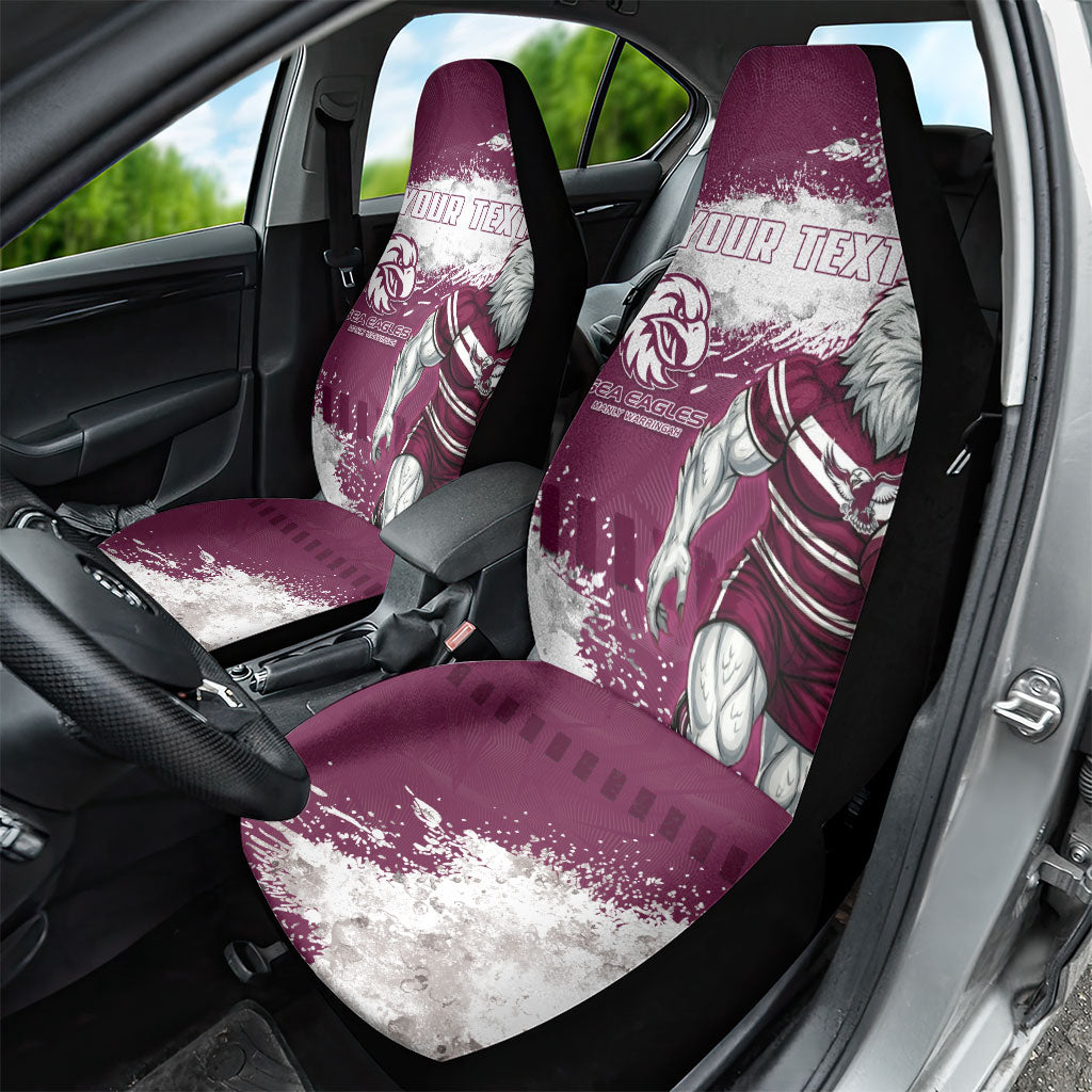 Personalised Manly Warringah Sea Eagles Rugby Car Seat Cover MAN Mascot - Sporty Splash Art Style