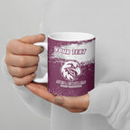 Personalised Manly Warringah Sea Eagles Rugby Ceramic Mug MAN Mascot - Sporty Splash Art Style